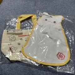 はなまる おばけ　くじ　お手ふきタオル　チャーム付きミニトート　イエロー