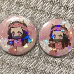 鬼滅の刃 パジャキャラ 缶バッジ 竈門禰豆子