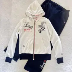 美品 ルコック le coq sportif セットアップ 白 紺 S デサントのサムネイル