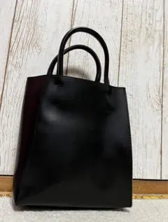 ブラック ミニトートバッグ 取り外し可能ストラップ付き