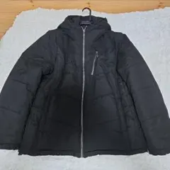 フード付き ブラックジャケット 中綿入り　XL
