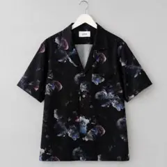 STUDIOUS 花柄 オープンカラーシャツ 黒のサムネイル
