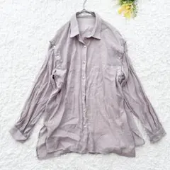 オリーブデオリーブ　2way長袖シャツ　F 薄手　パープルグレー　カジュアル