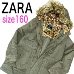 ZARA♡フード　ファー　ヒョウ柄　モッズコート