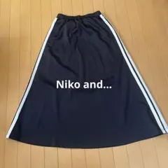 ニコアンド サイドラインスカート ジャージ ブラック Fのサムネイル