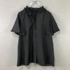 極美品✨️2,5万 アナイ ストレッチクロスペプラムブラウス 36 紺 スリット ANAYI - 極美品✨️2,5万 アナイ ストレッチクロスペプラムブラウス 36