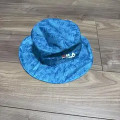 新品未使用！FILA バケットハット ブルー 総柄 ロゴのサムネイル