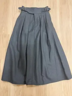リラクス　ウエストベルト付き ロングスカート グレーのサムネイル
