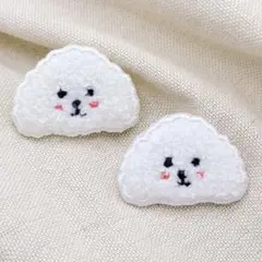 プードルワッペン③ホワイト◆2枚セット