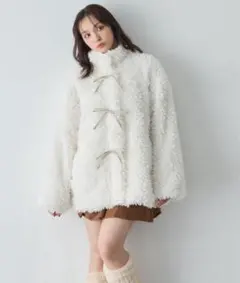 INGNI リボン取り外しスタンドボアブルゾン