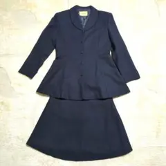 セットアップ　ジャケット・スカート　ネイビー　紺色　リボン
