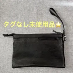 【タグなし未使用⭐️】黒 フェイクレザー クラッチバッグ