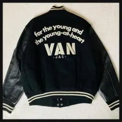 263【極美品】VAN JAC スタジャン LL バッグロゴ刺繍　袖レザーのサムネイル