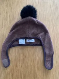 chocolatesoup 耳あて付きボア帽子 キッズ S ブラウン ポンポン