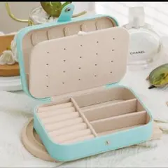 【新品】大容量 ジュエリーボックス ミントブルー アクセサリーケース 持ち運び