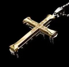 【N082】ネックレス　メンズ　ゴールド　アクセサリー　クロス　十字　レディース