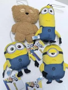 ミニオンマスコット 全4種 コンプ ラウンドワン