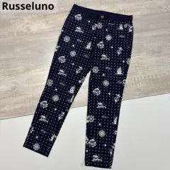 ラッセルノ★ネイビー★マリン系総柄★ストレッチパンツ 【メンズ サイズM相当】のサムネイル
