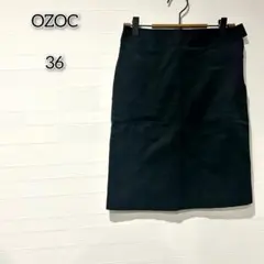 オゾック 【36】 ボトムス スカート ミニ丈 ストレッチ 日本製 シンプル 黒