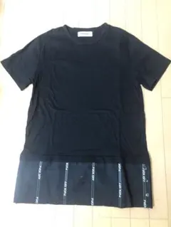 【夏物】ディスカバード　ロング丈　Tシャツ 半袖　Lサイズ　黒　シャツ切り替えのサムネイル