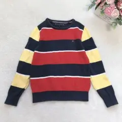 トミーヒルフィガー 長袖ボーダーニット キッズ トップス ボーイズ セーター 赤