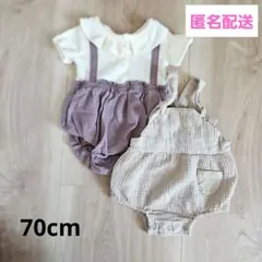 バースデイ　ロンパース　2点セット　サロペット　ママラク　オーガニック