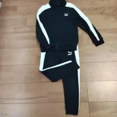 PUMA スエット 上下 128cm ブラック/ホワイト