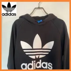 【USED】アディダスadidas パーカー　フーディー　ロゴ　トレフォイル