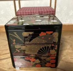 和風花柄3段重箱 新年 正月 おせち 三段重箱 和風レトロ