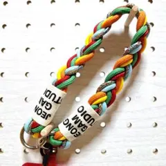 【新品】スマホストラップ　ハンドストラップ　(オレンジ&グリーン)