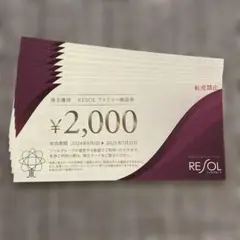 リソル RESOL 株主優待券 20,000円分（ろーりーまき） リソル RESOL 株主優待券 20,000円分（ろーりーまき） リソル