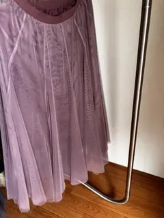 薄紫 フレアスカート チュール