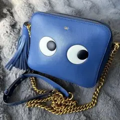 Anya Hindmarch EYES ショルダーバッグ カーフ レザー ブルー