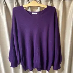 ハル☆様専用　パープル　Vネックセーター　3L 未使用に近い