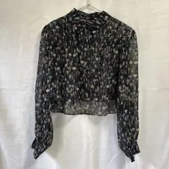 ZARA シアーショートシャツ 花柄