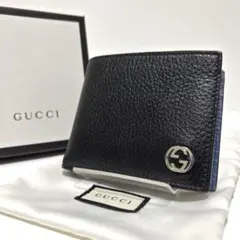 587✨極美品✨GUCCI グッチ 二つ折り財布 インターロッキング バイカラー