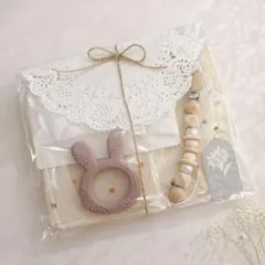 出産祝い 5点セット ギフトセット スタイ ヘアバンド おしゃぶりホルダー