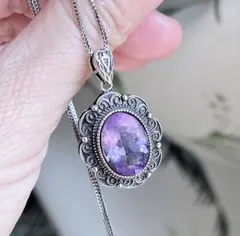 天然石 アメジスト（紫水晶）のネックレス（番号A2279）
