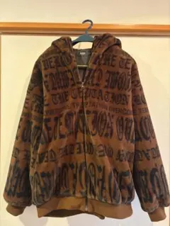 ブラウン フリースジャケット フード付き