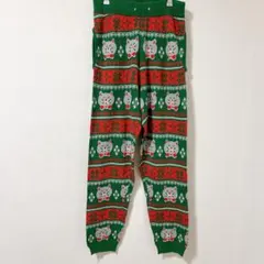 クリスマス柄オオカミイラストパンツ Mサイズ