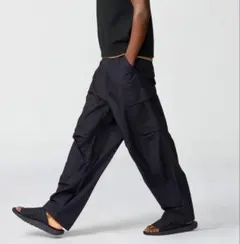 【UNIQLO】ユニクロC ワイドフィットカーゴパンツ　L ブラック