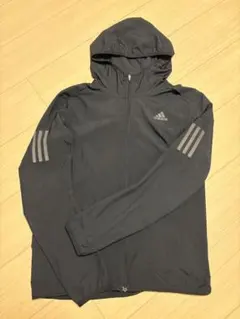 adidas フード付きウィンドブレーカー ブラック
