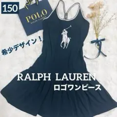 【極美品】Ralph Lauren ラルフローレン　ロゴワンピース　　ネイビー