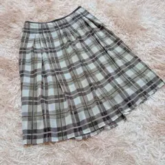 スタイルミー （9）プリーツスカート チェック柄 フレア 膝丈 上品 春夏