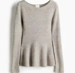 H&M リブニット　ペプラムニット　新品未使用