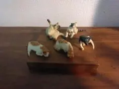 ピューター製品猫のミニチュア フィギュア 5体セット