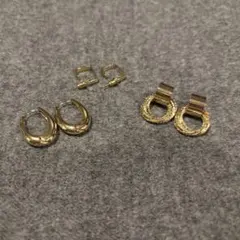 ゴールドカラー ピアス 3点セット