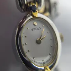 ✨希少✨SEIKO 1E20-6160 ブレスウォッチ 2Pダイヤ ブルー