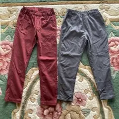 西松屋 男の子 キッズ 長ズボン 2点セット130cm レッド＆グレー