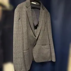 ZAPA チェック柄 テーラードジャケット グレー系